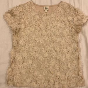 Made in San Francisco flower petal blouse